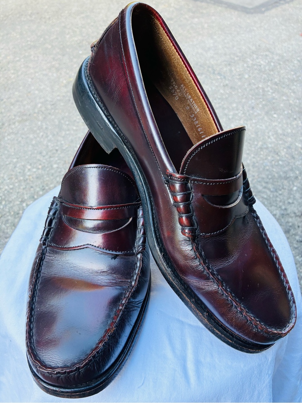Hanover Burgundy Penny Loafers, Size 10.5